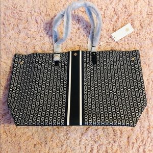 New Tory Burch Gemini Link Coates Canvas Tote.